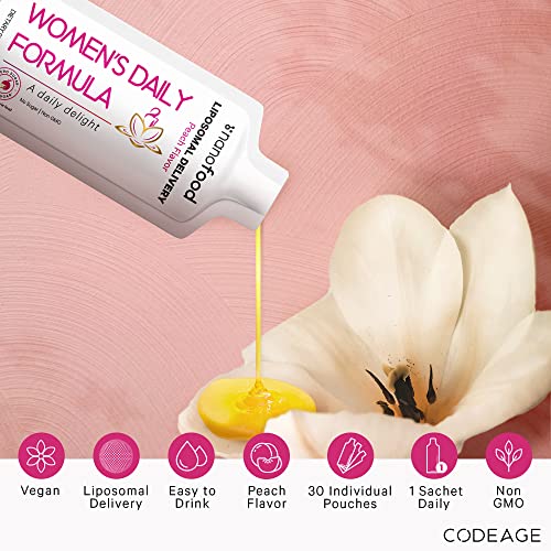 Codeage Liposomal Womens Daily Vitamins Liquid Pouch Formula, Ve...