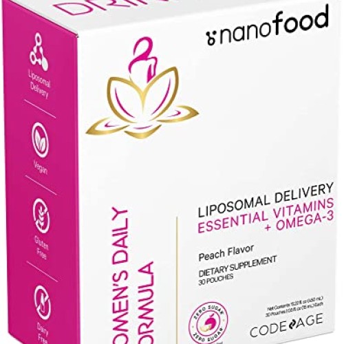 Codeage Liposomal Womens Daily Vitamins Liquid Pouch Formula, Ve...