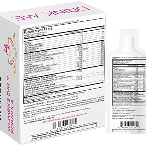 Codeage Liposomal Womens Daily Vitamins Liquid Pouch Formula, Ve...