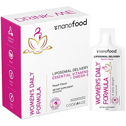 Codeage Liposomal Womens Daily Vitamins Liquid Pouch Formula, Ve...