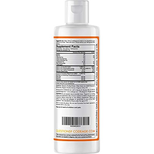 Codeage Liquid Vitamin C 1000mg, Vitamins D3, E & Zinc, Rose Hips...