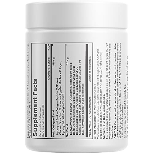 Codeage Multi Collagen + Gut Blend Supplement – Digestive Probiot...