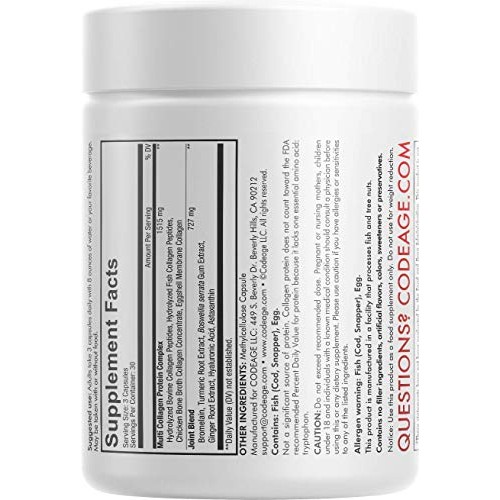 Codeage Multi Collagen Protein + Joint Blend, Astaxanthin, Bromel...