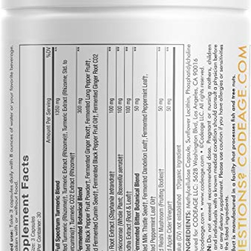 Codeage Organic Turmeric Supplement - 95% Curcumin Extract Pills ...