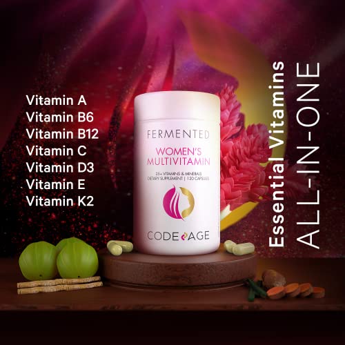 Codeage Women’s Daily Multivitamin, 25+ Vitamins & Minerals, Ferm...