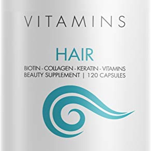 Hair Vitamins, Biotin, Keratin Supplement –Collagen, Vitamin A, B...