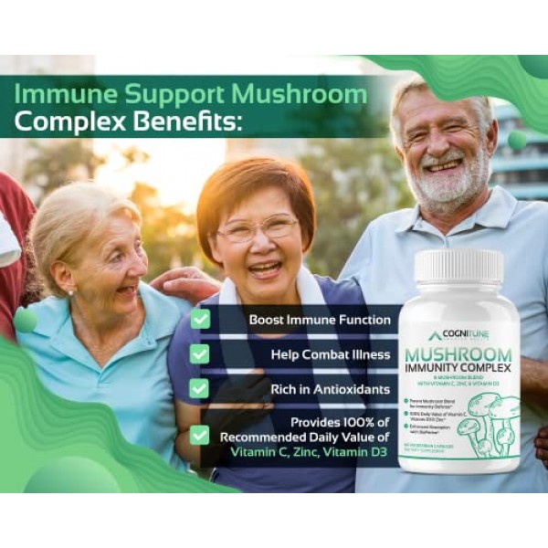 Advanced Mushroom Immune Support Blend - 8 Organic Mushroom Compl...