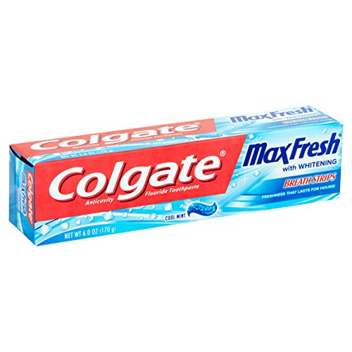 Colgate Max Fresh Toothpaste with Mini Breath Strips, Cool Mint, ...