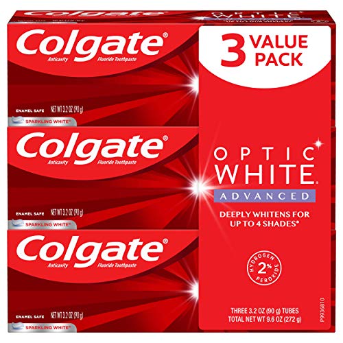 Colgate Optic White Advanced Teeth Whitening Toothpaste with Fluo...