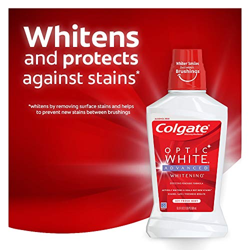 Colgate Optic White Alcohol Free Whitening Mouthwash, 2% Hydrogen...