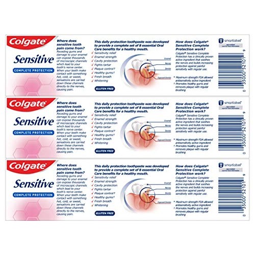 Colgate Sensitive Toothpaste, Complete Protection, Mint - 6 ounce...