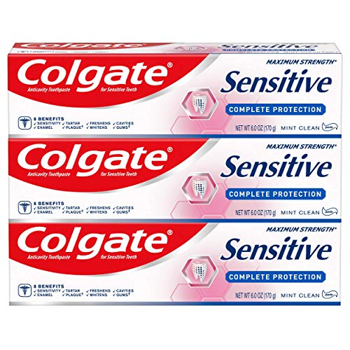 Colgate Sensitive Toothpaste, Complete Protection, Mint - 6 ounce...