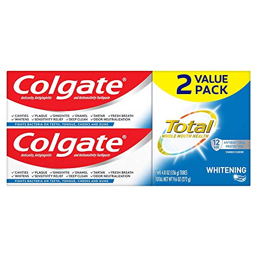 Colgate Total Toothpaste Whitening Gel, Whitening Mint, 2-Pack, 9...