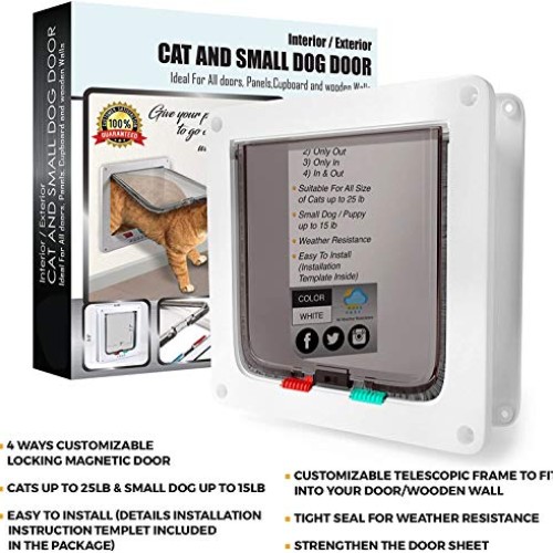 COLIBROX Cat Door for Big Cats and Small Dogs 7.5 x 7.8 Inch Larg...