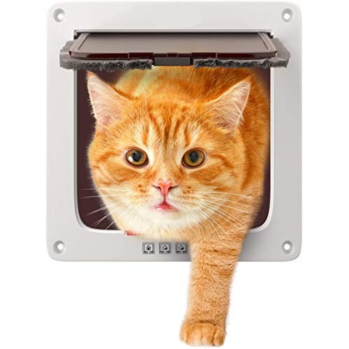 COLIBROX Cat Door for Big Cats and Small Dogs 7.5 x 7.8 Inch Larg...