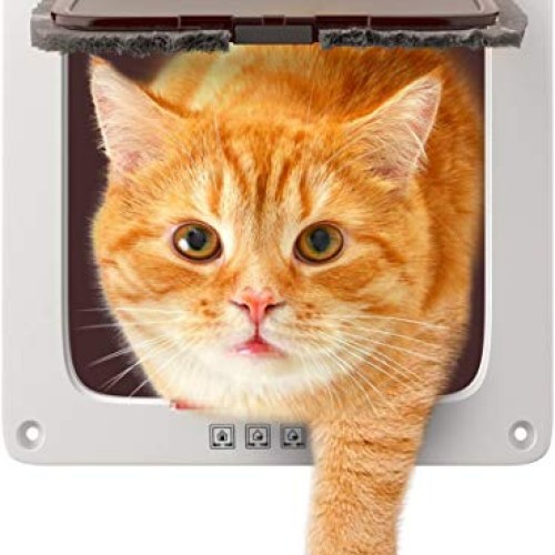 COLIBROX Cat Door for Big Cats and Small Dogs 7.5 x 7.8 Inch Larg...