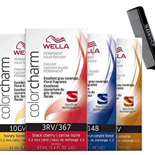 WeIla COLOR CHARM PERMANENT Liquid Haircolor w/Sleek Steel Rat T...