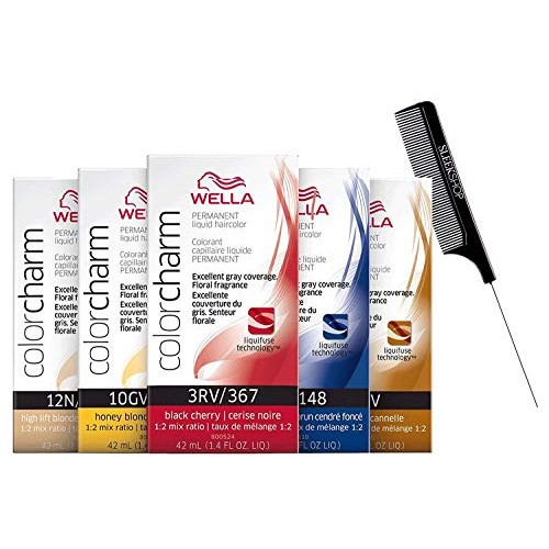WeIla COLOR CHARM PERMANENT Liquid Haircolor w/Sleek Steel Rat T...