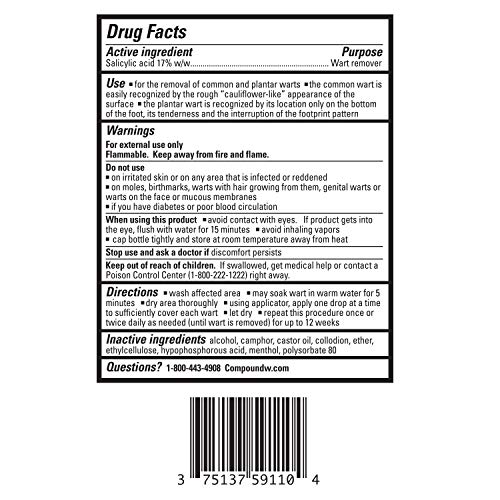 Compound W Maximum Strength Fast Acting Liquid Wart Remover, 0.31...