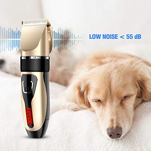 Comsmart Dog Clippers, Upgraded Dog Grooming Clippers Dog Hair Tr...