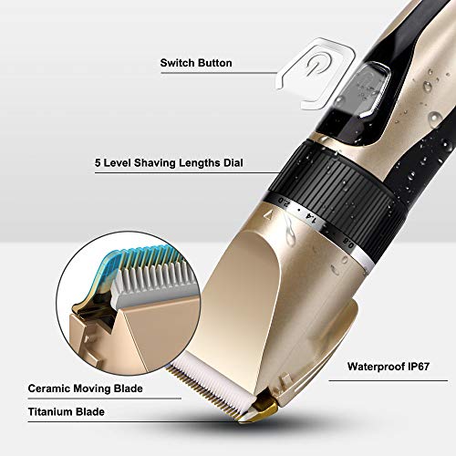 Comsmart Dog Clippers, Upgraded Dog Grooming Clippers Dog Hair Tr...
