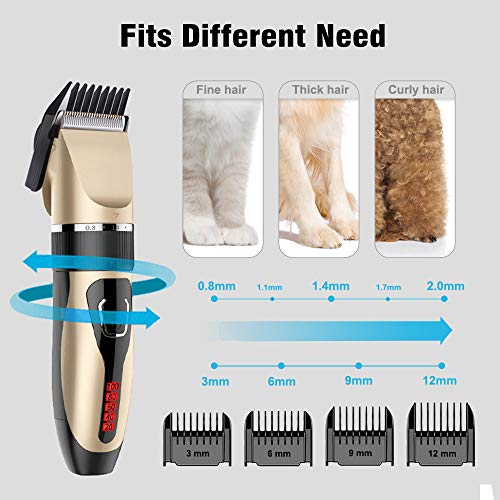 Comsmart Dog Clippers, Upgraded Dog Grooming Clippers Dog Hair Tr...