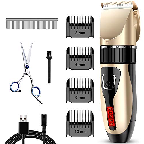 Comsmart Dog Clippers, Upgraded Dog Grooming Clippers Dog Hair Tr...