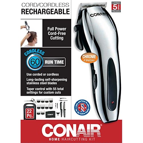Conair Corded/Cordless Rechargeable 22-piece Home Haircut Kit