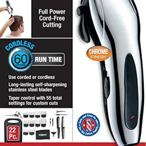 Conair Corded/Cordless Rechargeable 22-piece Home Haircut Kit