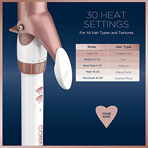 Conair Double Ceramic 1 1/4-Inch Curling Iron, White/Rose Gold