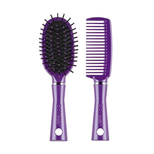 Conair Fusion Hair Brush & Comb, Cushion, Mid-Size, Colors May Vary