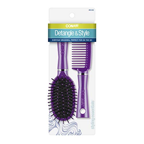 Conair Fusion Hair Brush & Comb, Cushion, Mid-Size, Colors May Vary