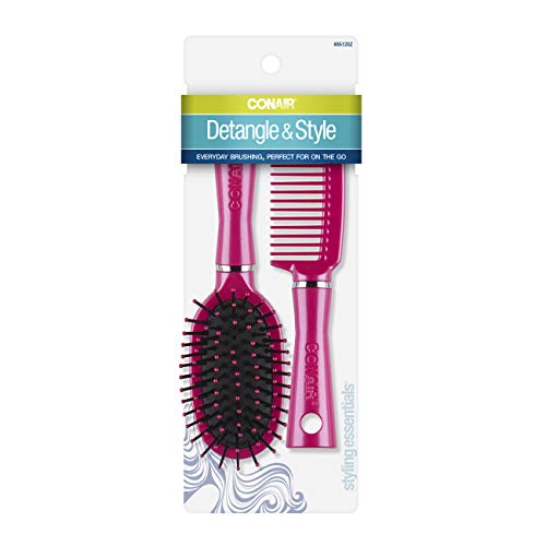 Conair Fusion Hair Brush & Comb, Cushion, Mid-Size, Colors May Vary