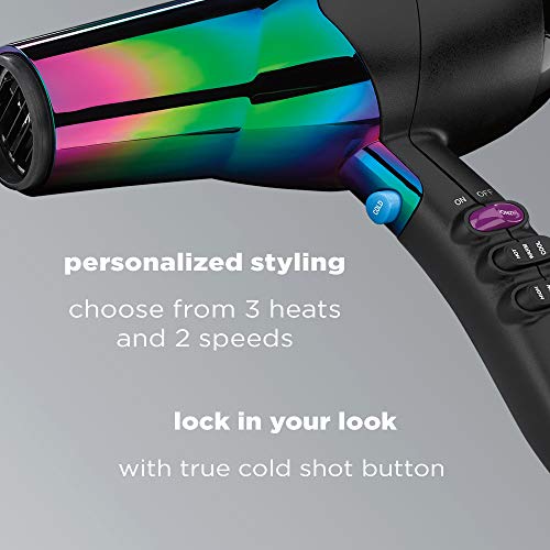Conair INFINITIPRO 1875 Watt Ion Choice Hair Dryer, Rainbow Chrom...