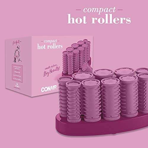 Conair Instant Heat Compact Hot Rollers, Perfect for On-The-Go St...