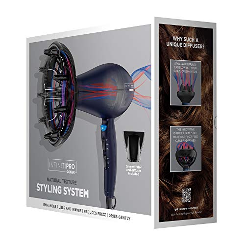 INFINITIPRO BY CONAIR 1875 Watt Texture Styling Hair Dryer for Na...