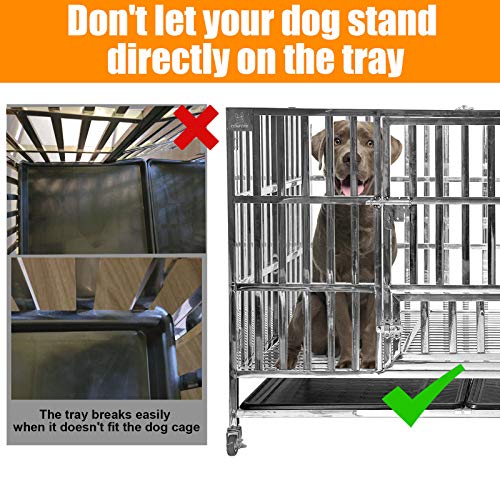 Confote 37” Heavy Duty Stainless Steel Dog Cage Kennel Crate and ...