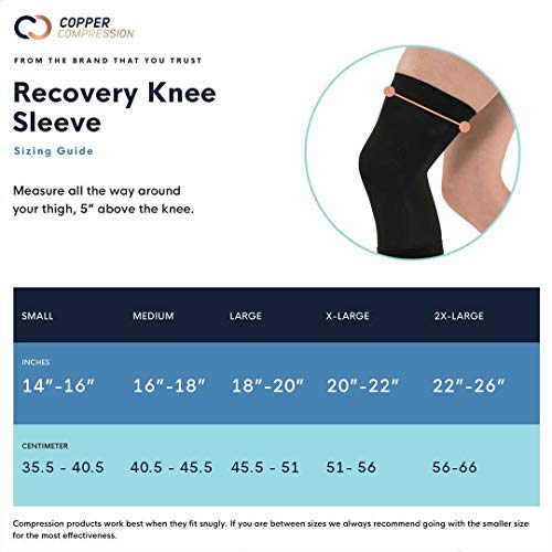 Copper Compression Recovery Knee Sleeve - Guaranteed Highest Copp...