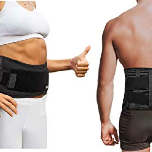 Copper Compression Slim Back Brace w Extra Support Bars Guarantee...
