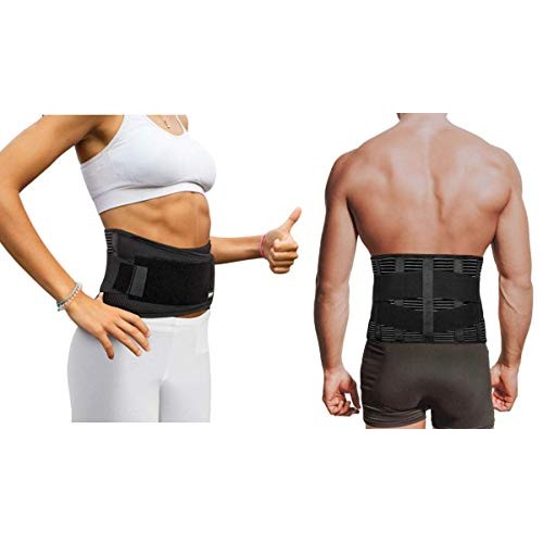 Copper Compression Slim Back Brace w Extra Support Bars Guarantee...