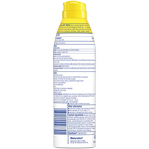 Coppertone Sport Mineral SPF 50 Sunscreen Spray Zinc Oxide Sunscr...