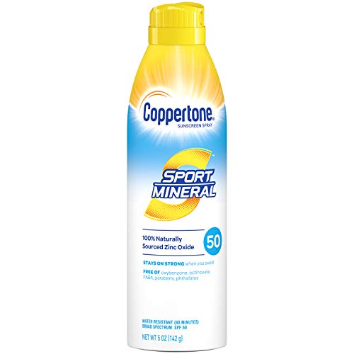 Coppertone Sport Mineral SPF 50 Sunscreen Spray Zinc Oxide Sunscr...