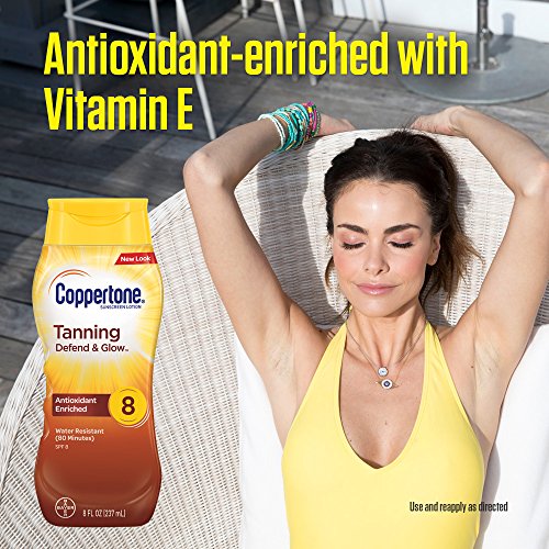 Coppertone Tanning Sunscreen Lotion Broad Spectrum SPF 8 8 Fluid...