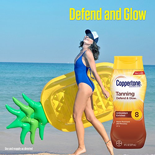 Coppertone Tanning Sunscreen Lotion Broad Spectrum SPF 8 8 Fluid...