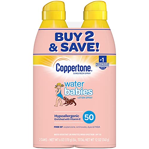 Coppertone WaterBabies Sunscreen Quick Cover Lotion Spray Broad S...