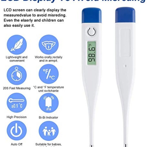 Electronic Oral Thermometer, Digital Thermometer, Rectal and Oral...