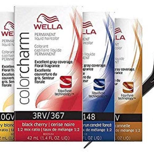 Wella COLOR CHARM PERMANENT Liquid Haircolor w/Sleek Tint Brush...