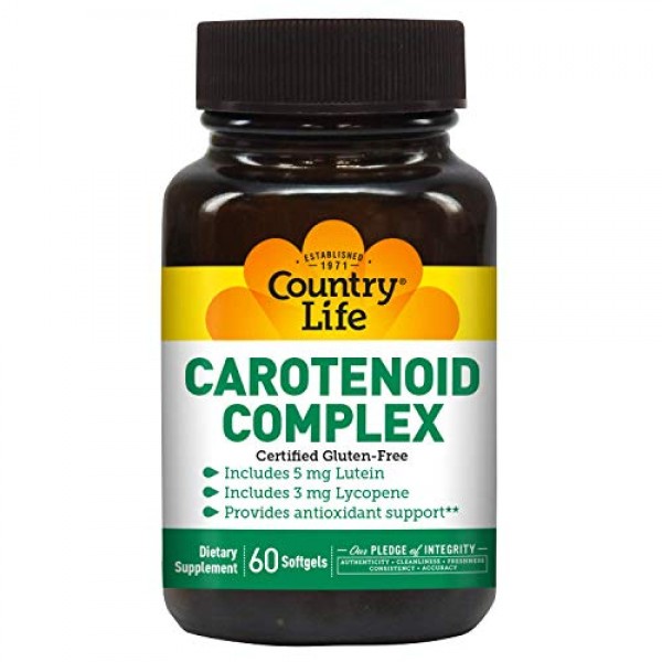 Country Life Carotenoid Complex - 60 Softgels - Includes Vegetabl...
