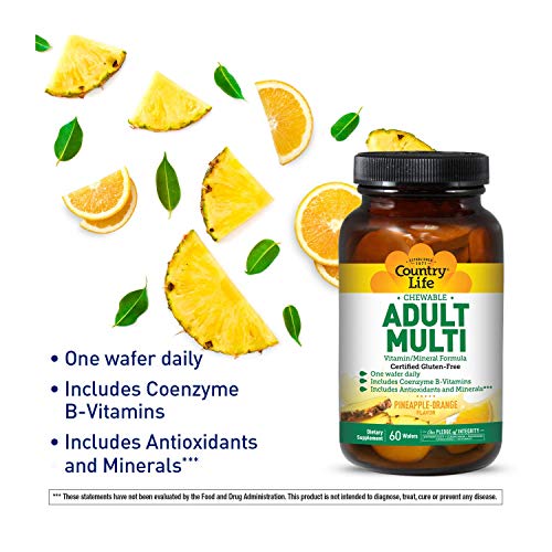 Country Life Chewable Adults Multi-Vitamin, 60-Wafer