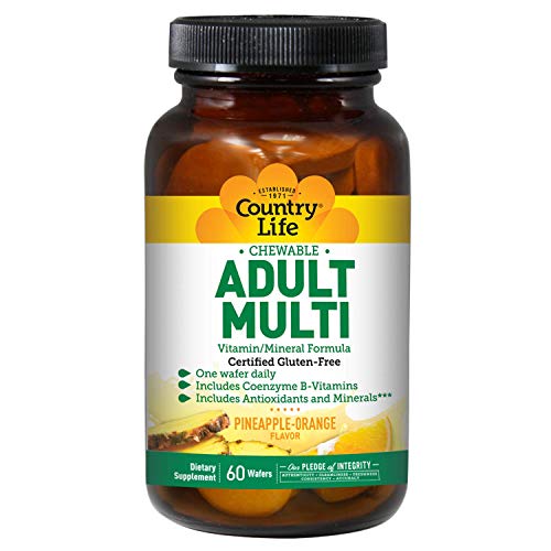 Country Life Chewable Adults Multi-Vitamin, 60-Wafer